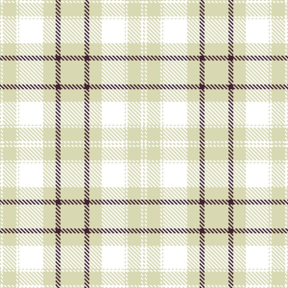 Deep Beige and Cool White Seamless Tartan Textile Design vector