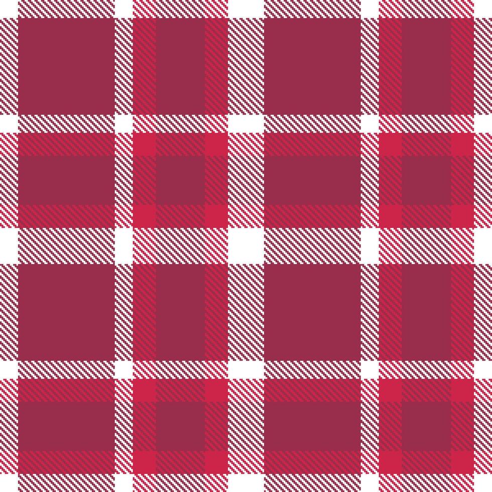 Deep White and Dusty Light Burgundy Seamless Tartan Textile Design vector