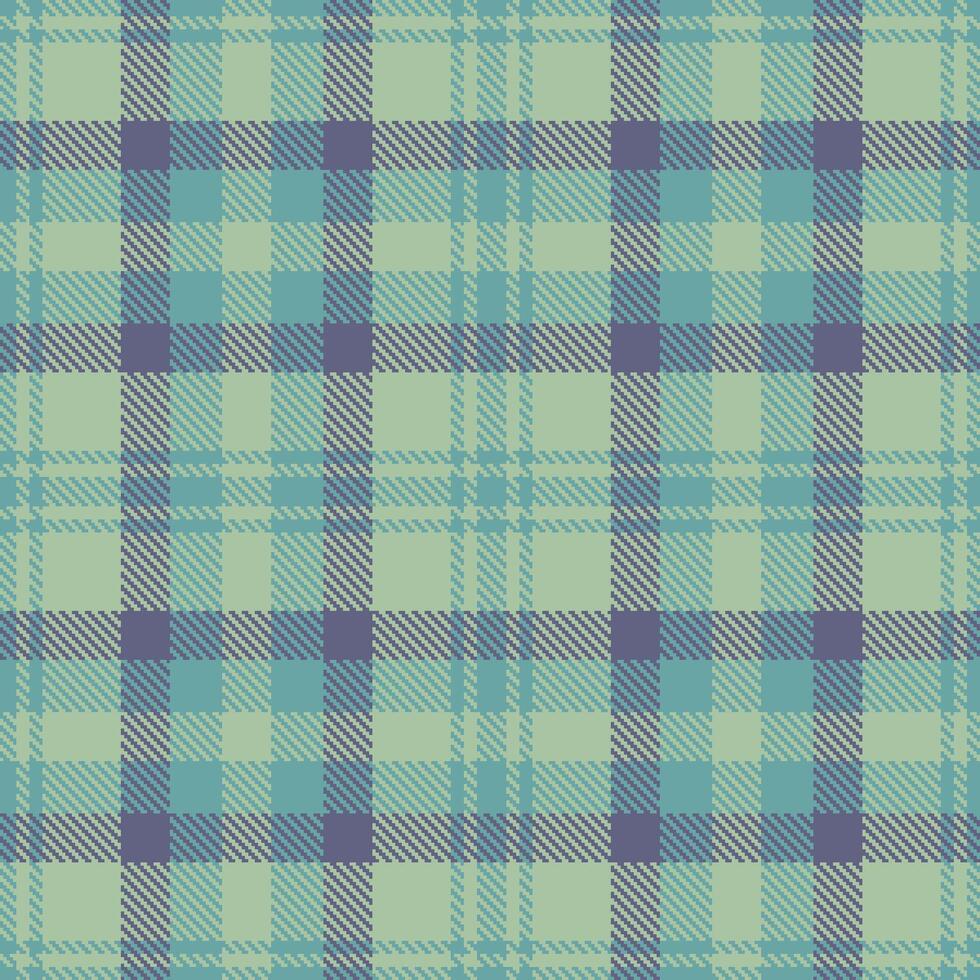 Modern Bright Greyish Teal Seamless Tartan Textile Design vector