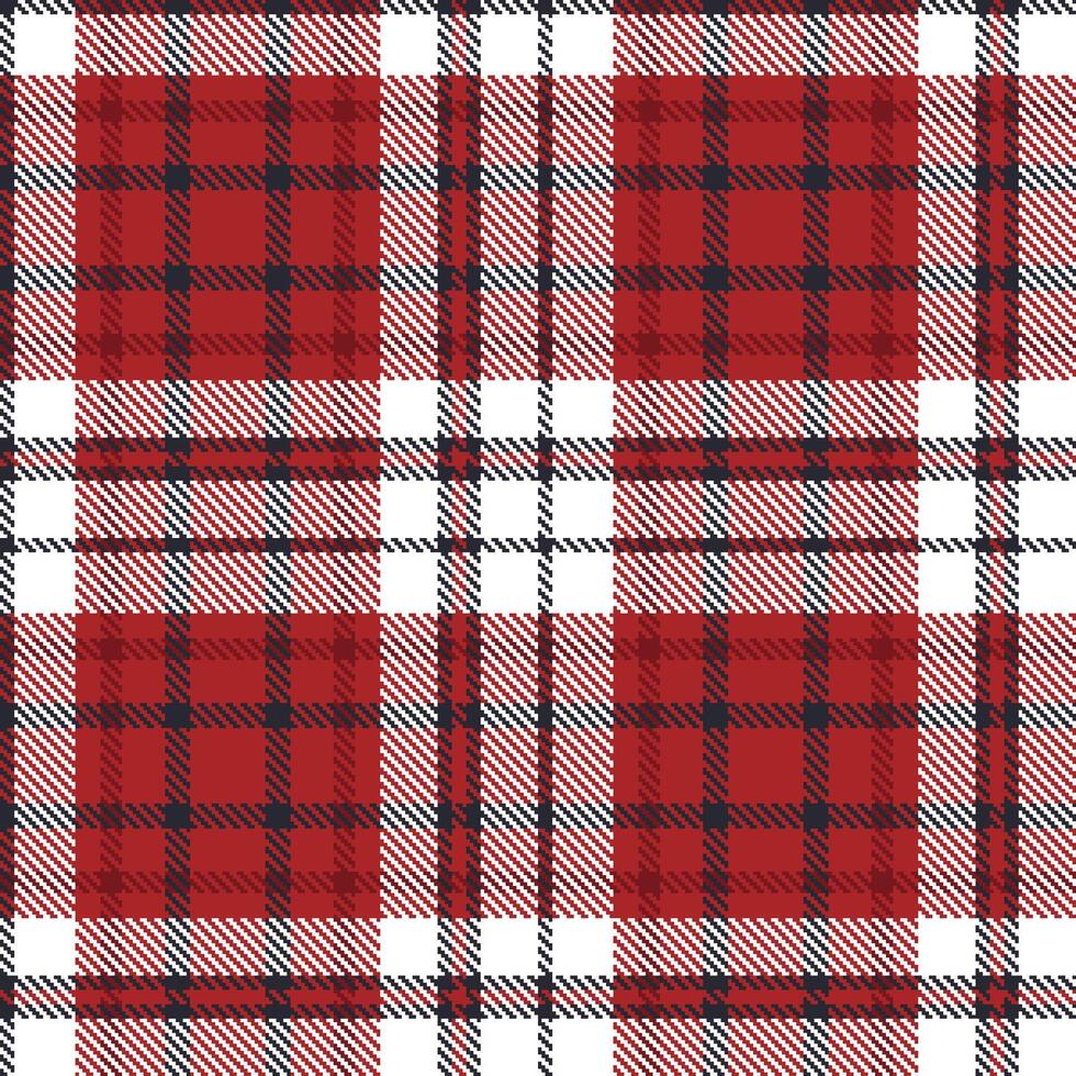 Rich Carmine Seamless Tartan with Deep Dark accents Textile Design vector