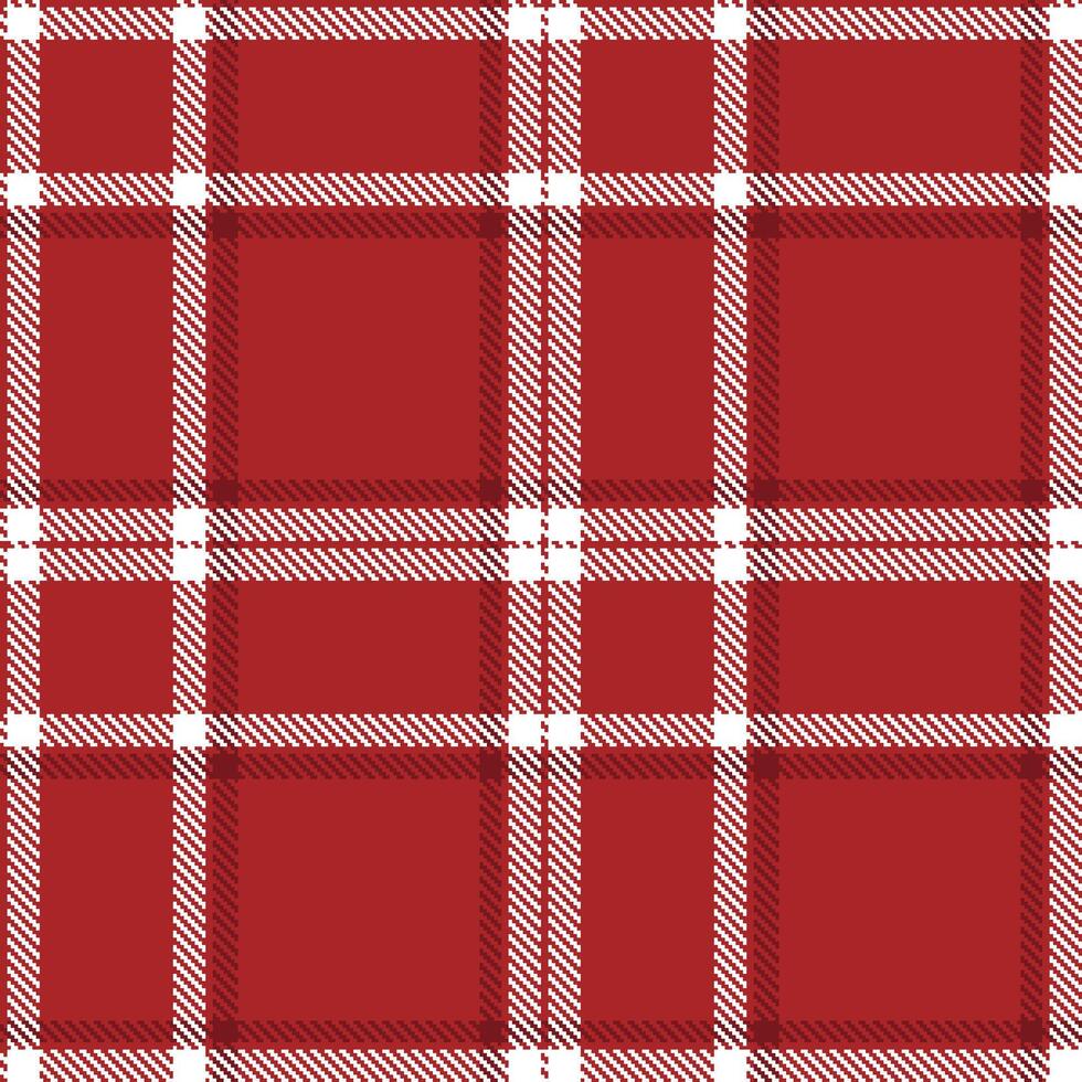 Deep Carmine Seamless Tartan with Smoky White accents Textile Design vector