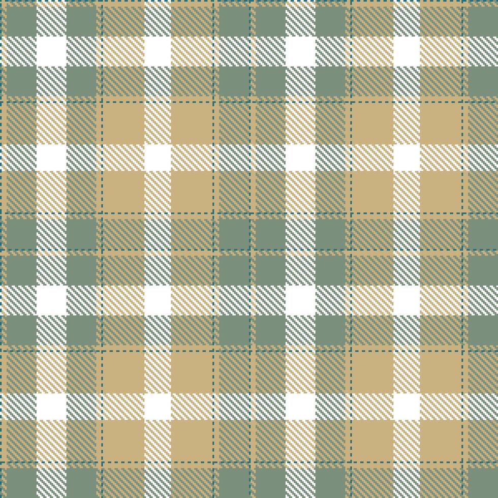 Pale Toupe Seamless Tartan with Rich Petrol accents Textile Design vector
