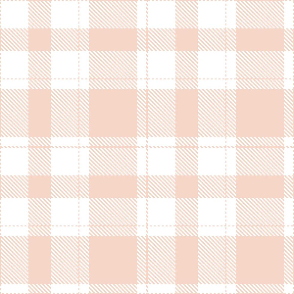 Modern Cool Light Peach Seamless Tartan Textile Design vector