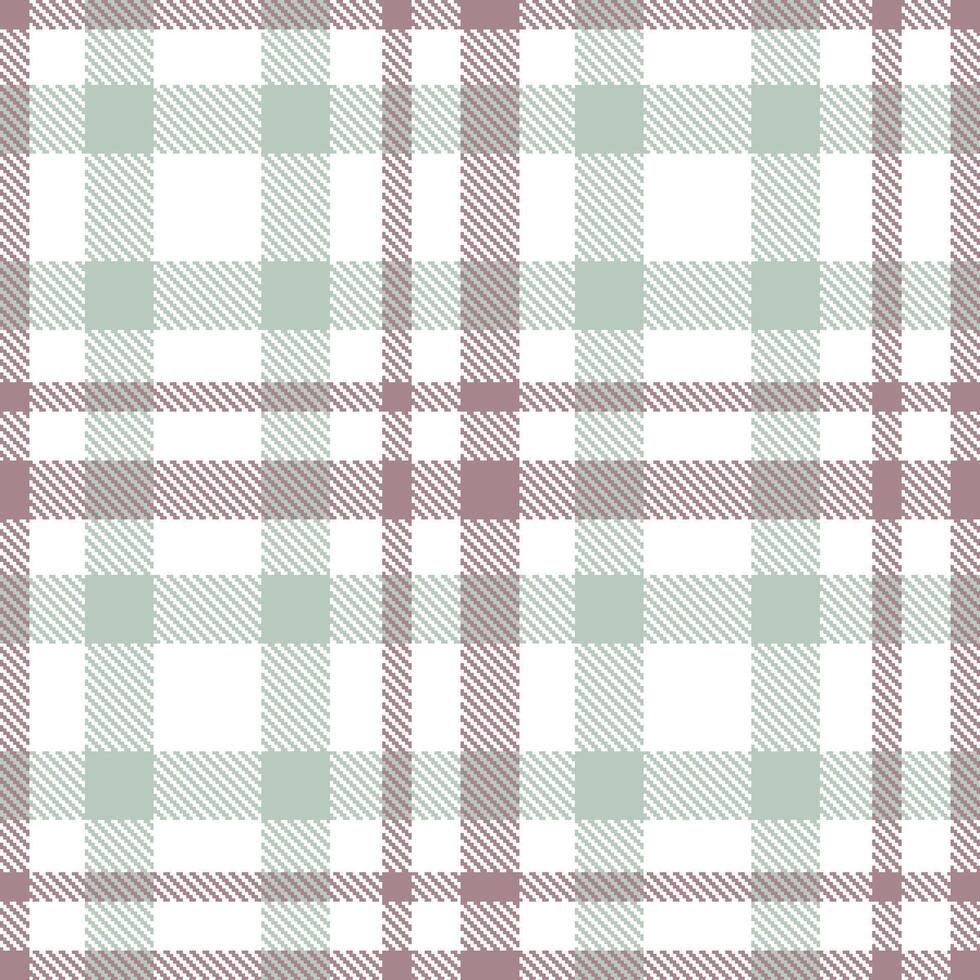 Deep White Seamless Tartan with Muted Grey Pink accents Textile Design vector