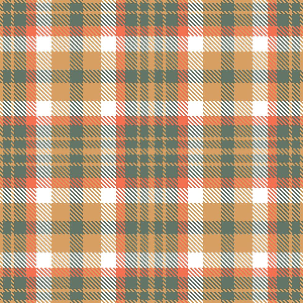 Cool Camel and Bright Medium Grey Seamless Tartan Textile Design vector