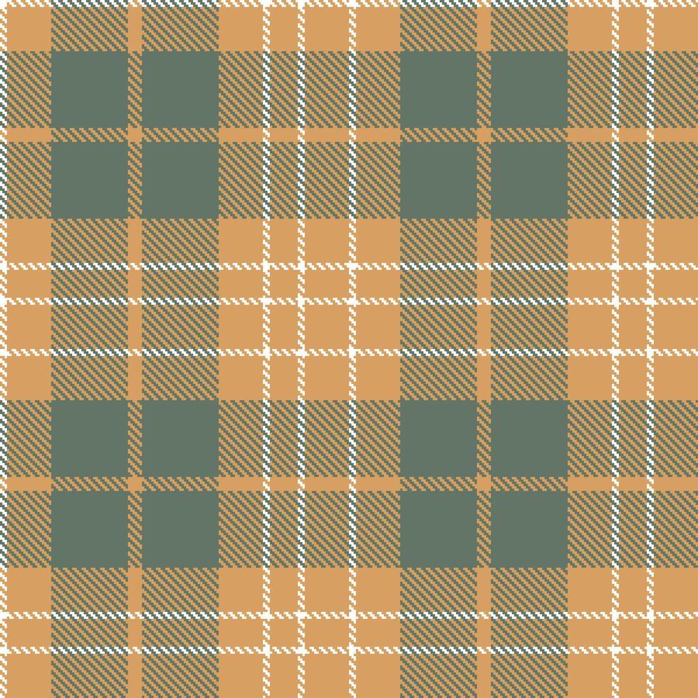 Deep Camel and Dusty White Seamless Tartan Textile Design vector