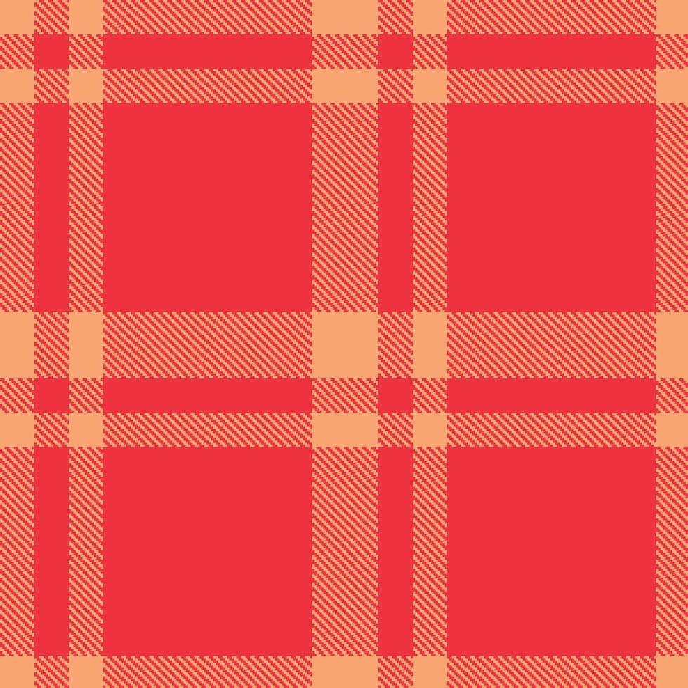 Modern Pastel Peach Seamless Tartan Textile Design vector