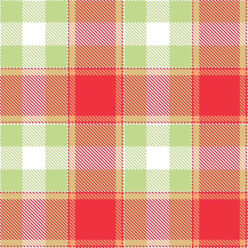 Pale White and Cool Neon Red Seamless Tartan Textile Design vector