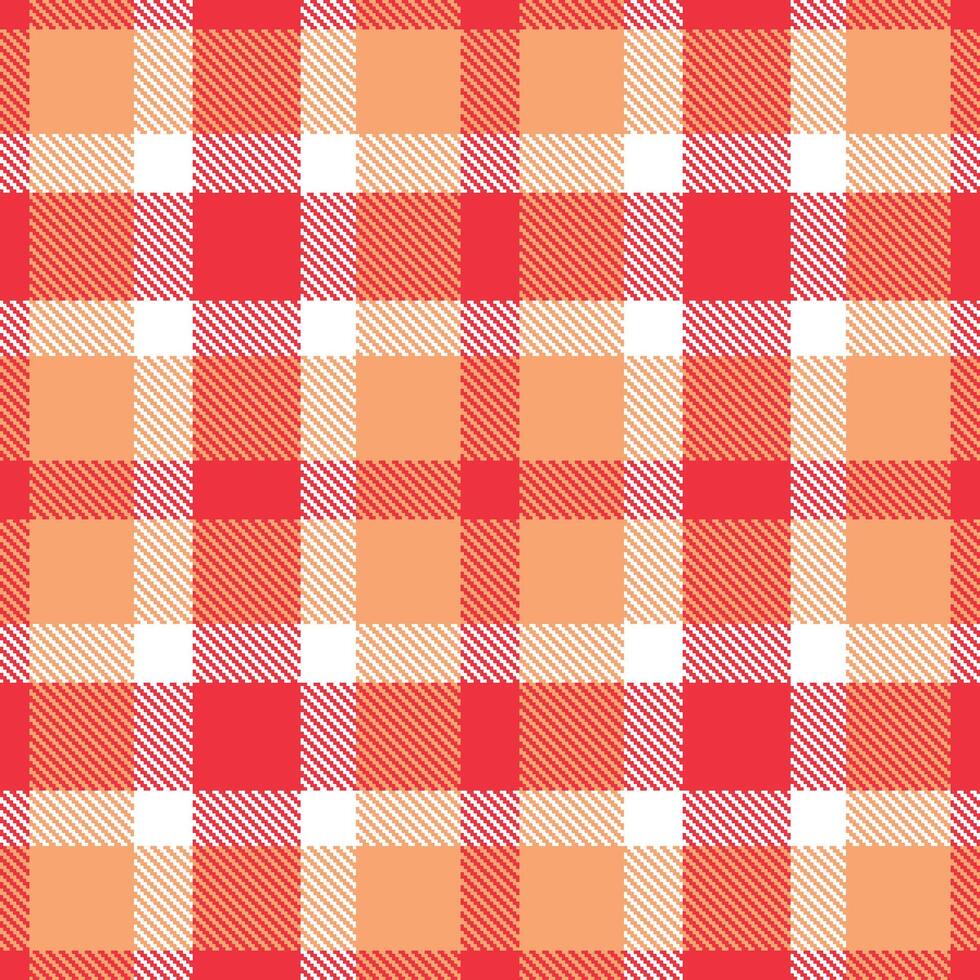 Modern Seamless Tartan in Pale Neon Red tones Textile Design vector