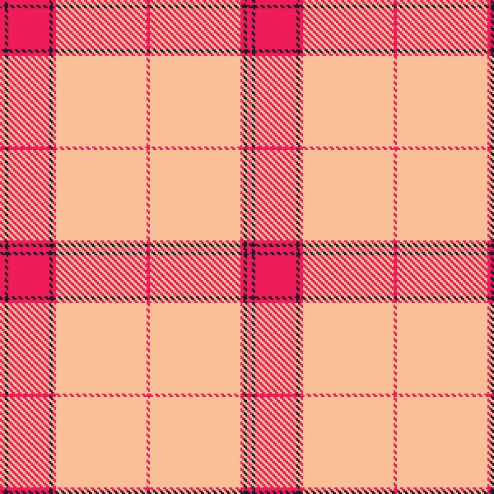 Modern Seamless Tartan in Warm Pink Red tones Textile Design vector