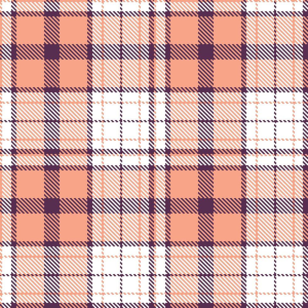 Modern Deep Light Salmon Seamless Tartan Textile Design vector