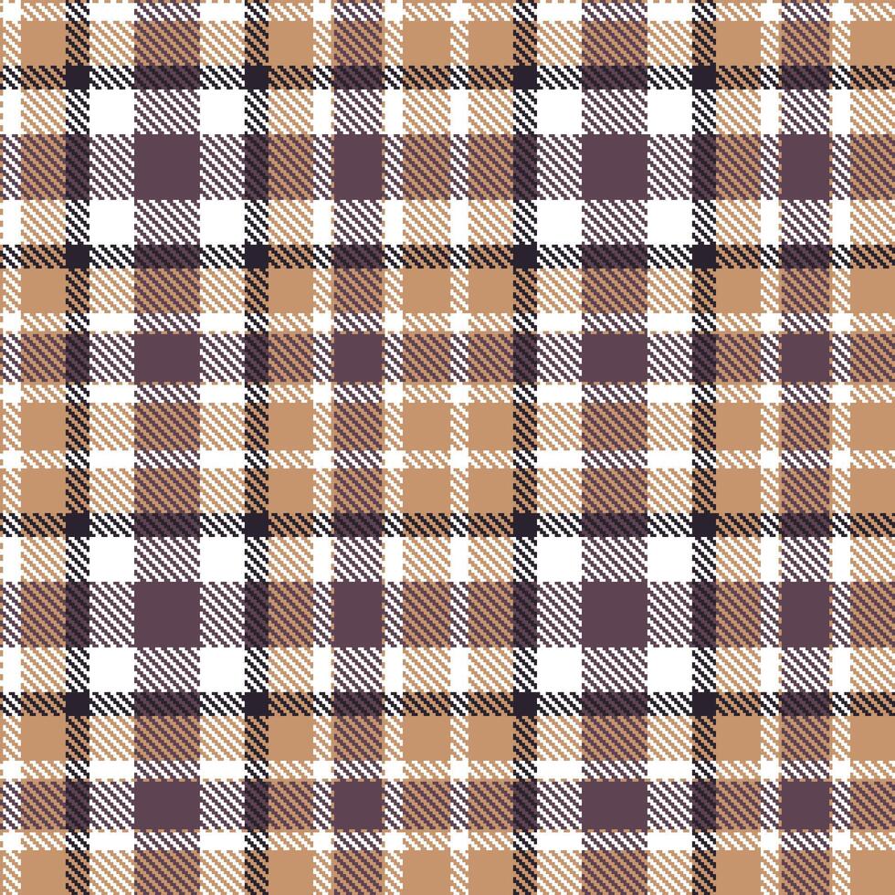 Modern Soft Pale Brown Seamless Tartan Textile Design vector