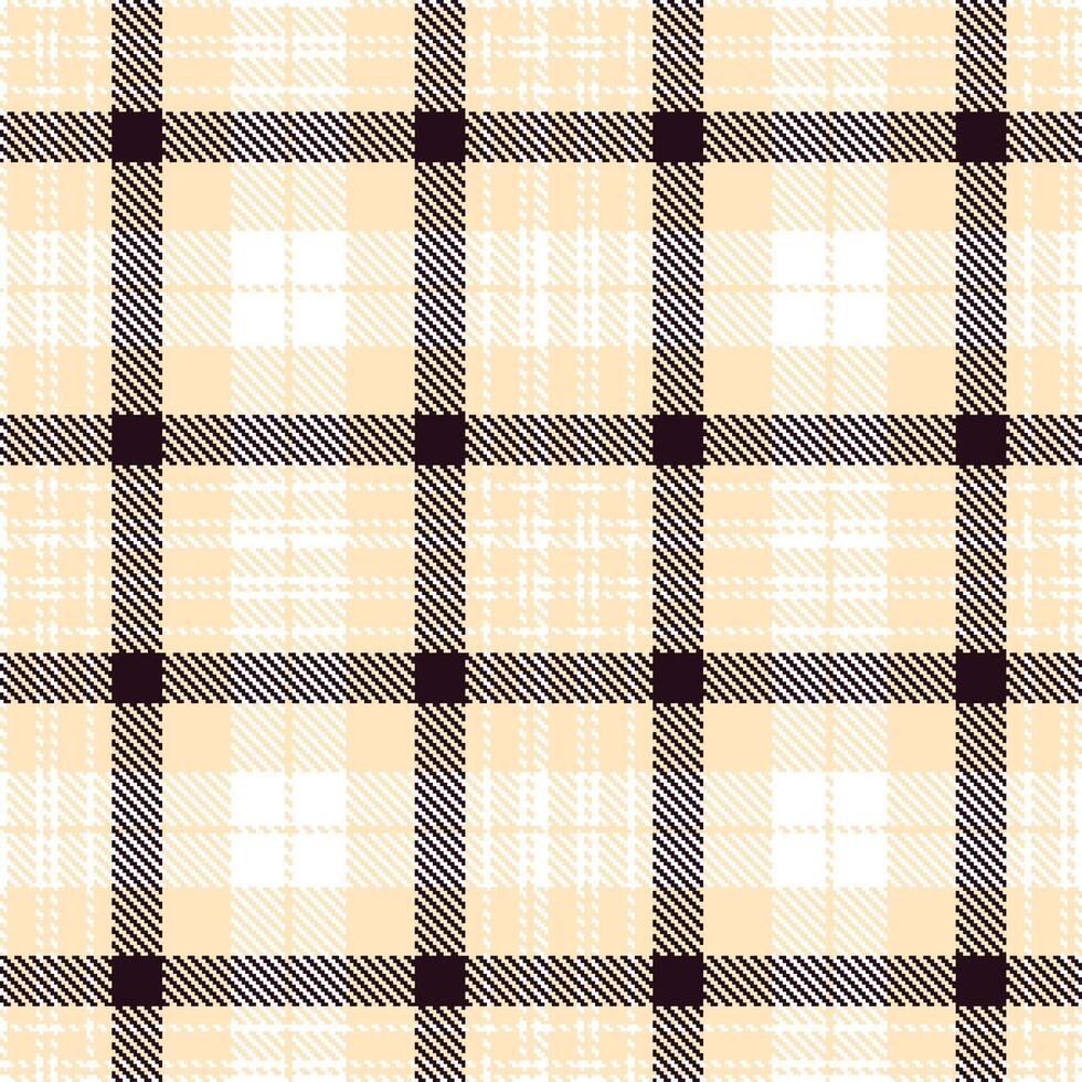 Rich Light Peach and Cool White Seamless Tartan Textile Design vector