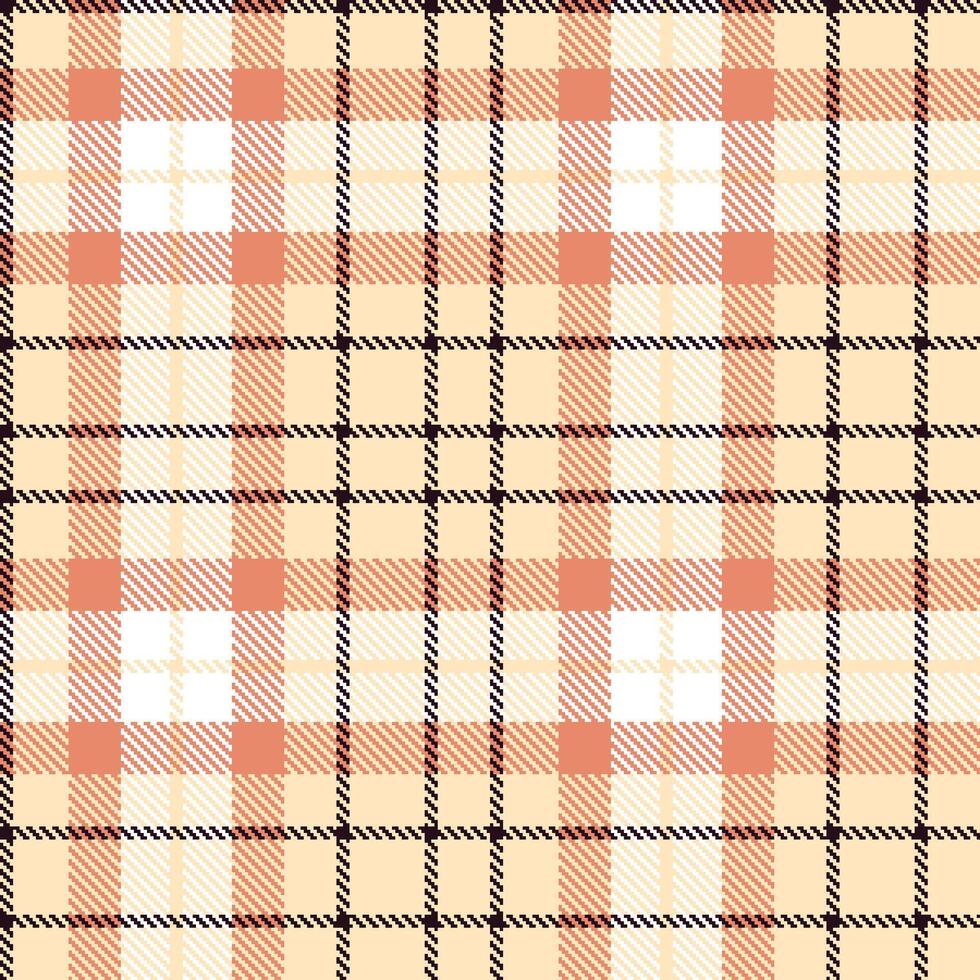 Modern Seamless Tartan in Pastel Light Peach tones Textile Design vector