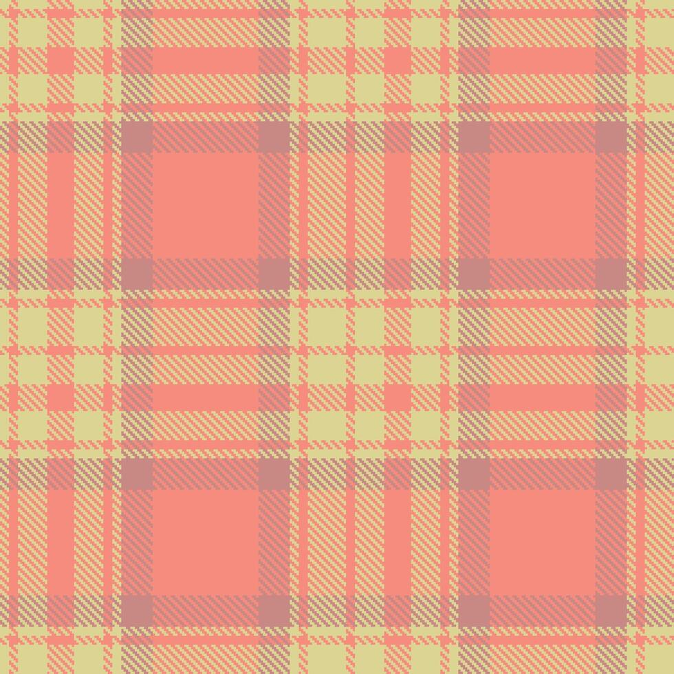 Soft Beige and Dusty Peachy Pink Seamless Tartan Textile Design vector