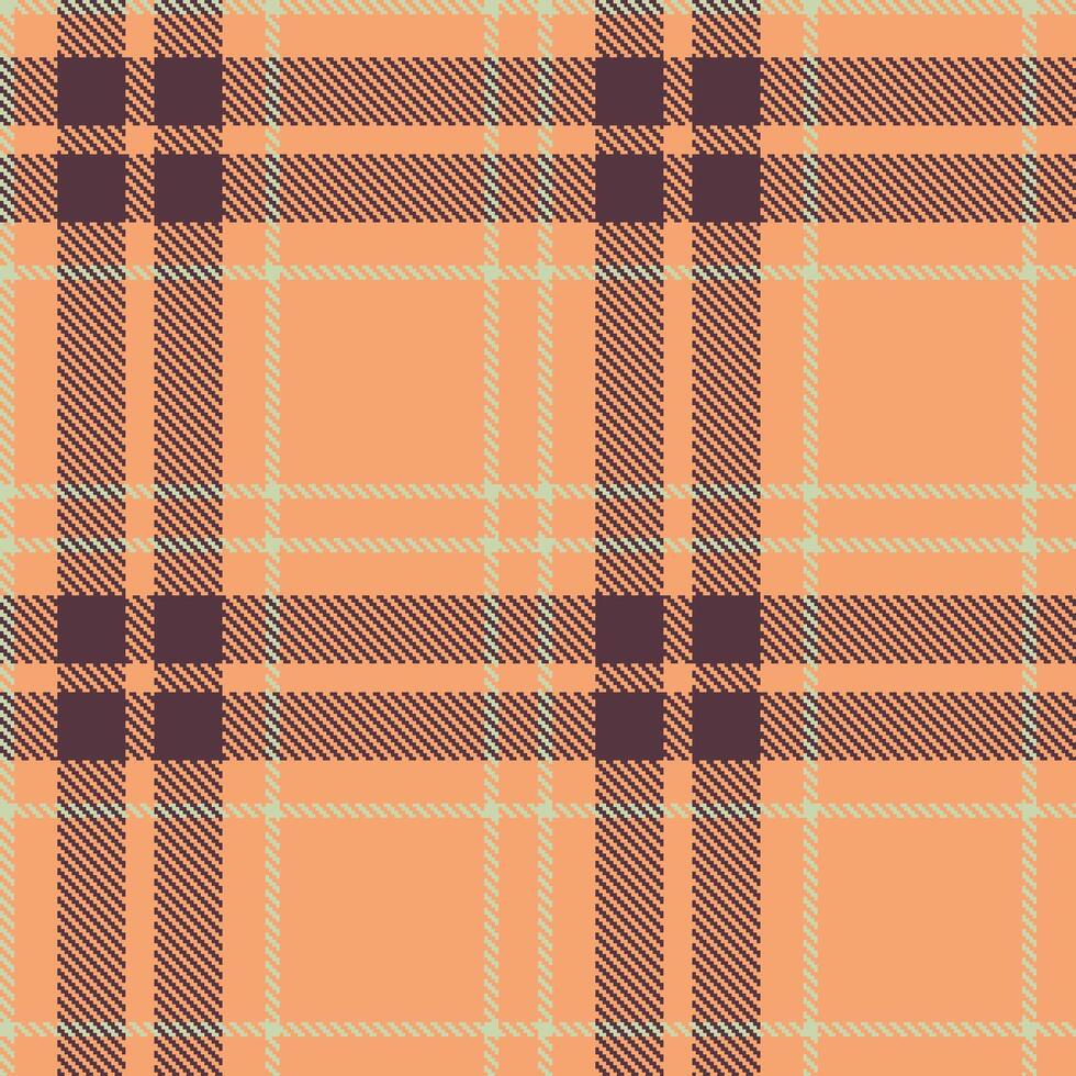 Modern Seamless Tartan in Muted Peach tones Textile Design vector