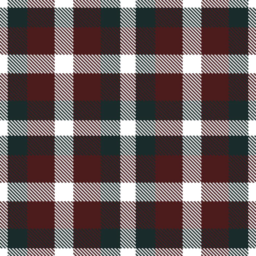 Rich White and Vivid Charcoal Seamless Tartan Textile Design vector