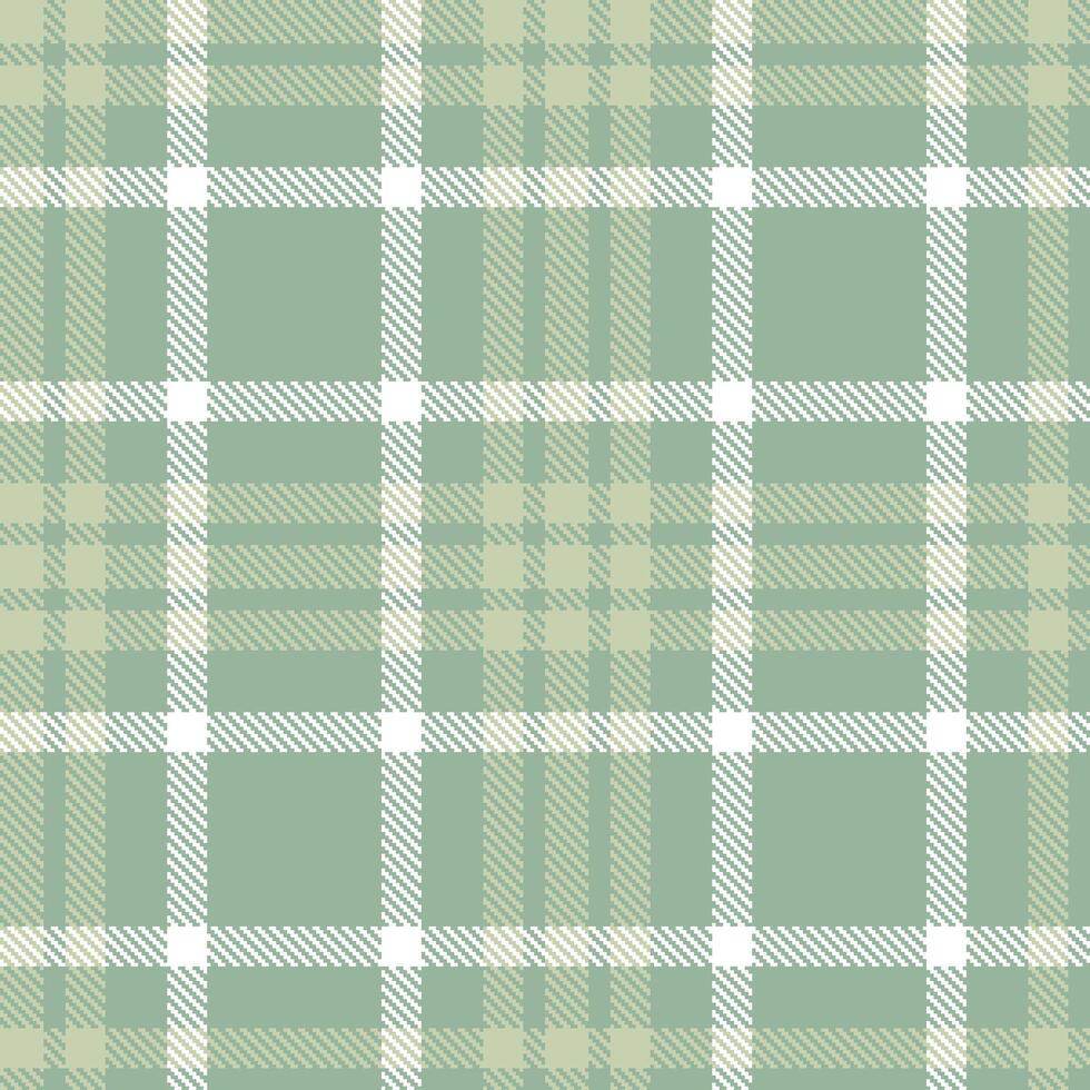 Modern Seamless Tartan in Muted Greenish Grey tones Textile Design vector