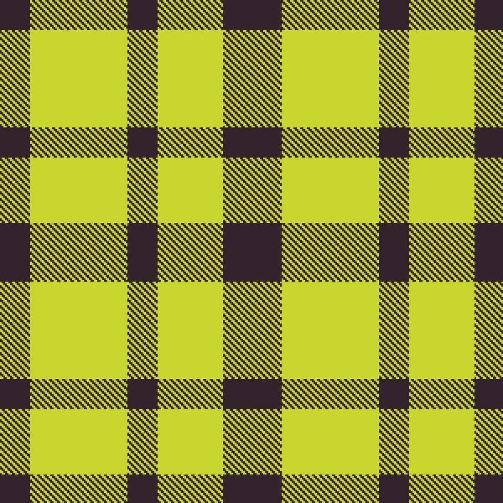 Neon Dark Grey and Vivid Yellowgreen Seamless Tartan Textile Design vector