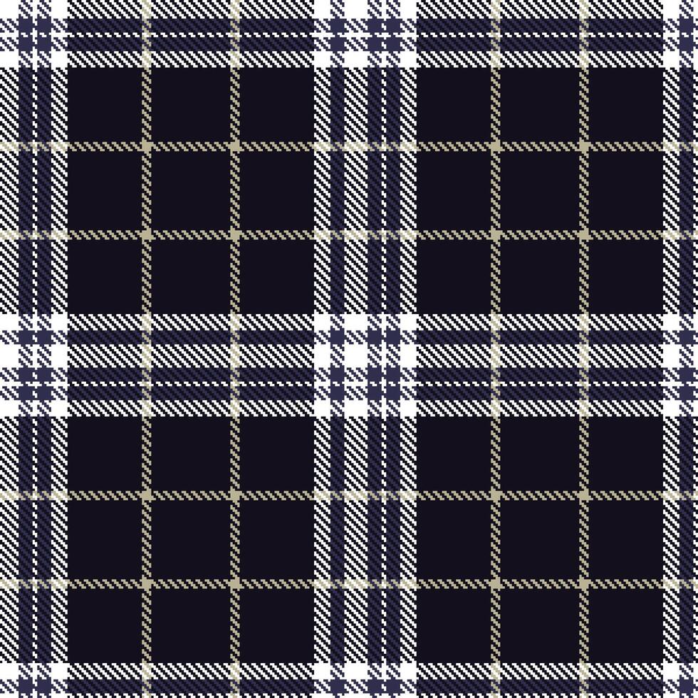 Metallic White and Vivid Dark Seamless Tartan Textile Design vector