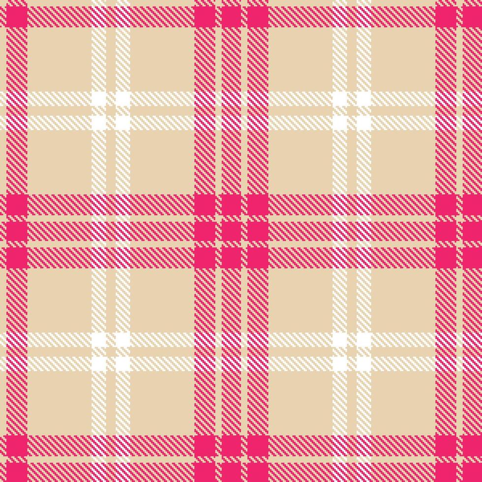 Light Light Peach and Smoky Cerise Seamless Tartan Textile Design vector