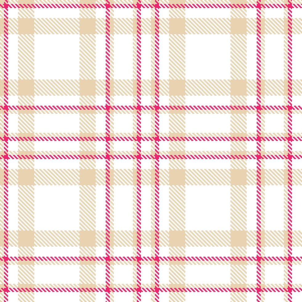 Modern Seamless Tartan in Rich Light Peach tones Textile Design vector