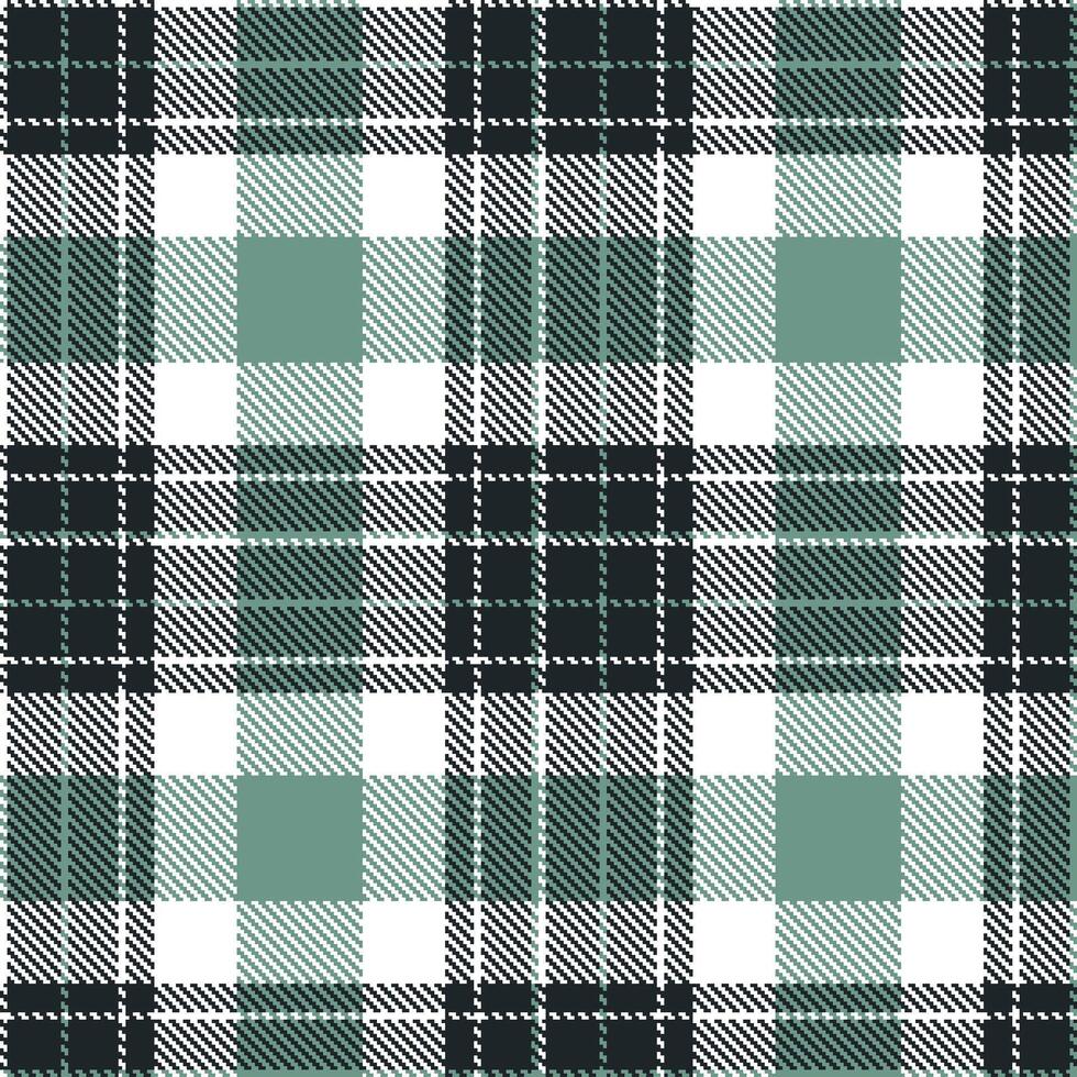 Vivid White and Soft Dark Seamless Tartan Textile Design vector