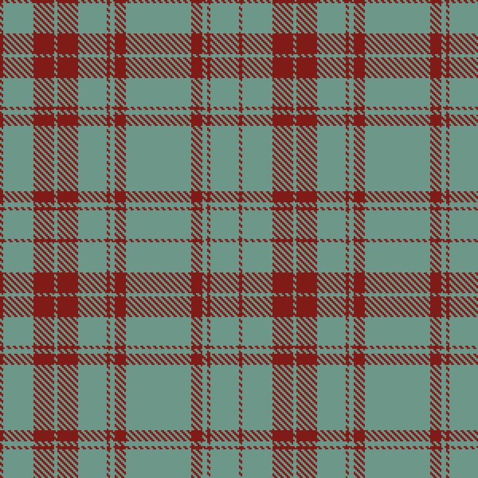 Vivid Blood Seamless Tartan with Light Greyish Teal accents Textile Design vector