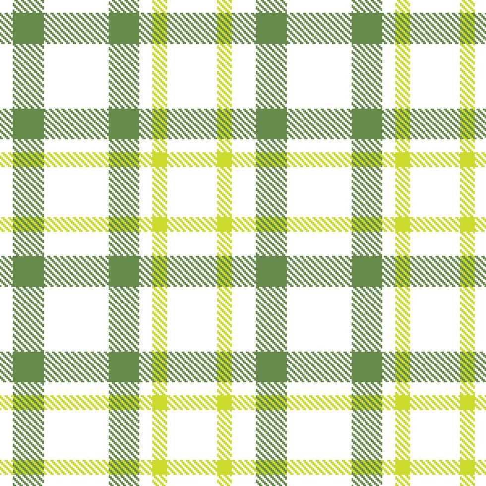 Rich White and Iridescent Drab Green Seamless Tartan Textile Design vector