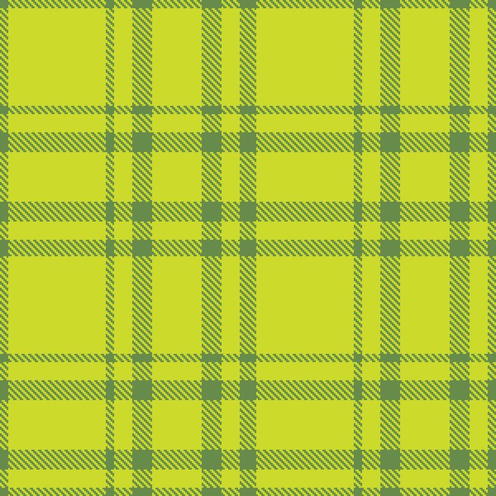 Deep Drab Green Seamless Tartan with Iridescent Sickly Yellow accents Textile Design vector