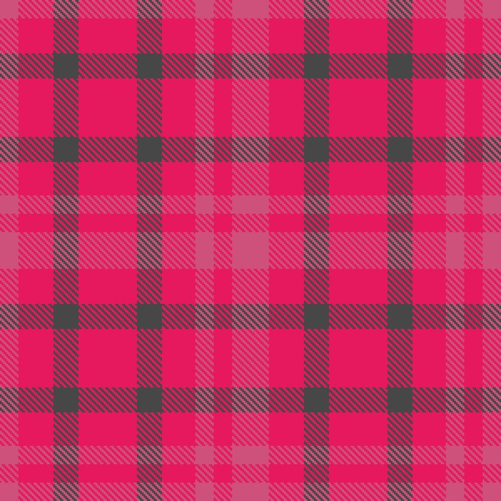 Modern Deep Cerise Seamless Tartan Textile Design vector