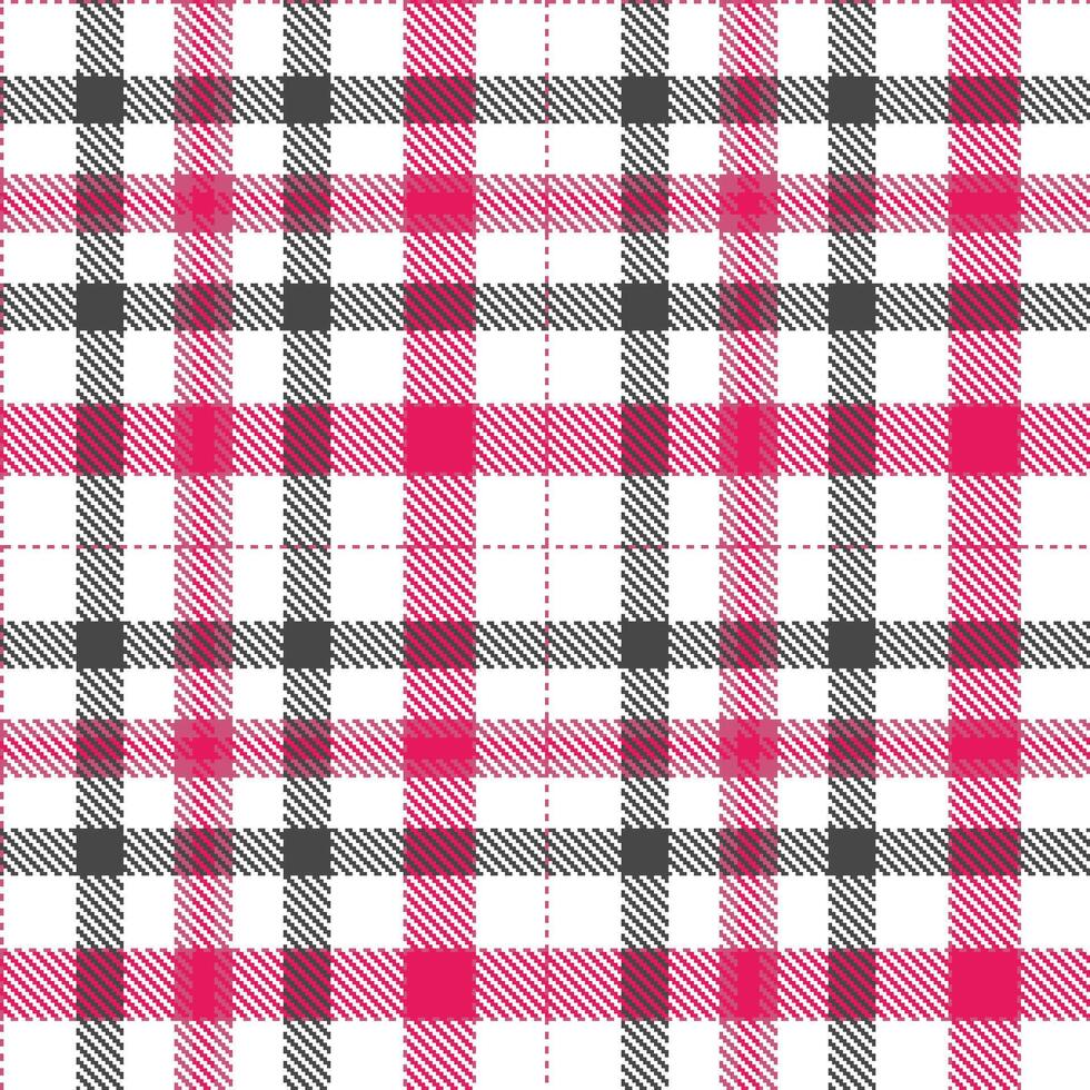 Rich Deep Rose Seamless Tartan with Soft White accents Textile Design vector