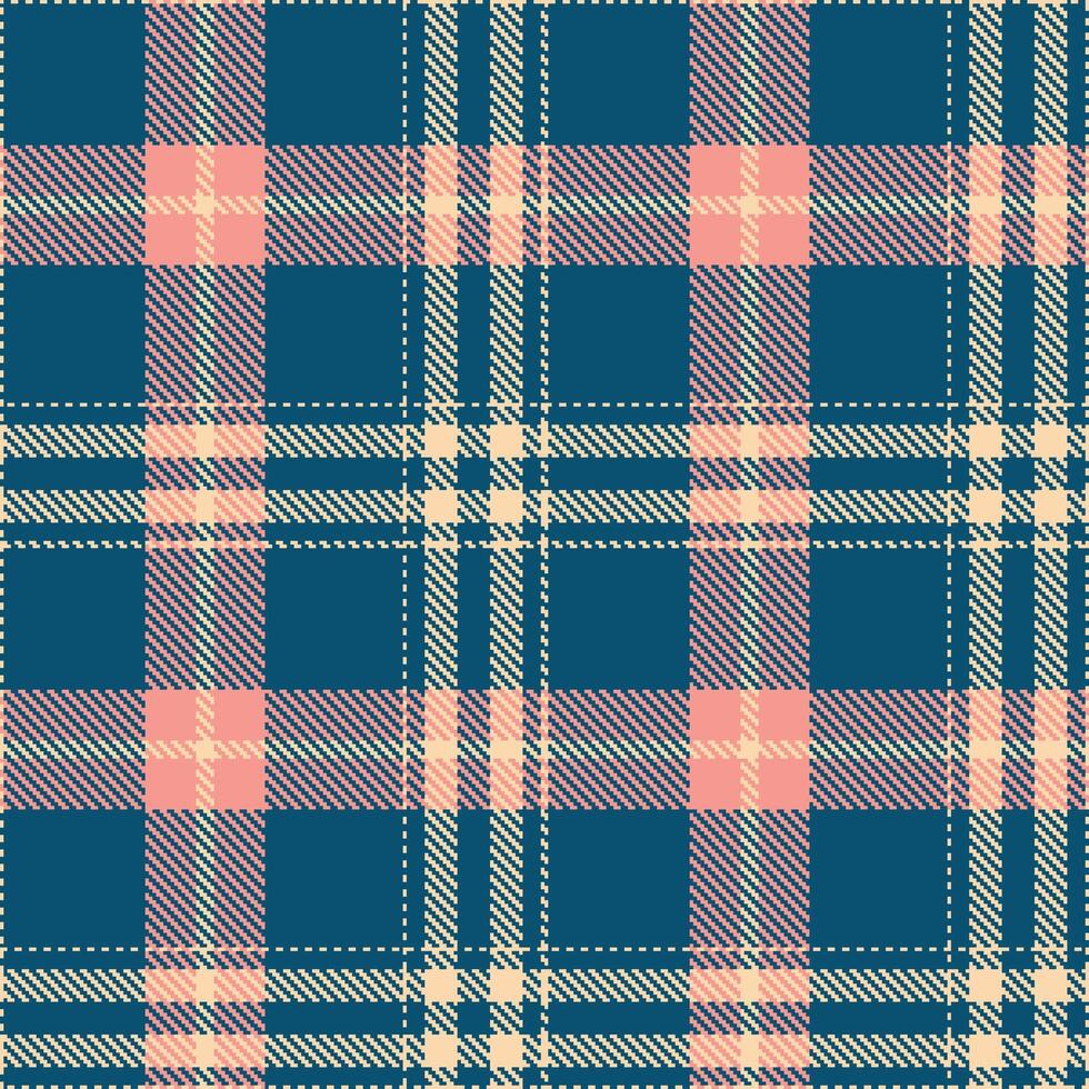 Modern Deep Light Peach Seamless Tartan Textile Design vector