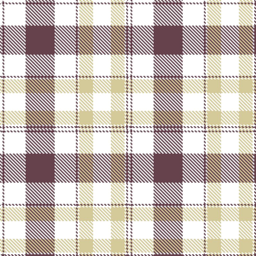 Dusty White and Deep Purplish Brown Seamless Tartan Textile Design vector