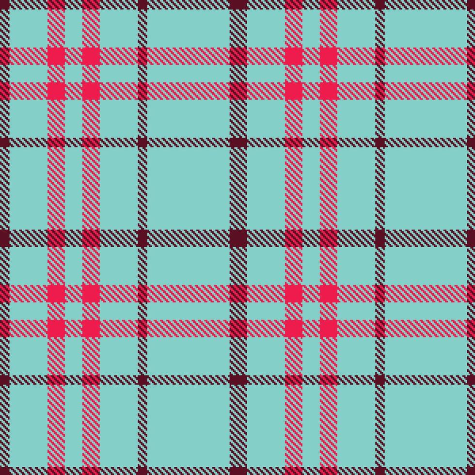 Modern Soft Pale Teal Seamless Tartan Textile Design vector