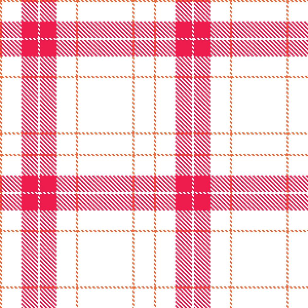 Pastel White and Dusty Deep Orange Seamless Tartan Textile Design vector