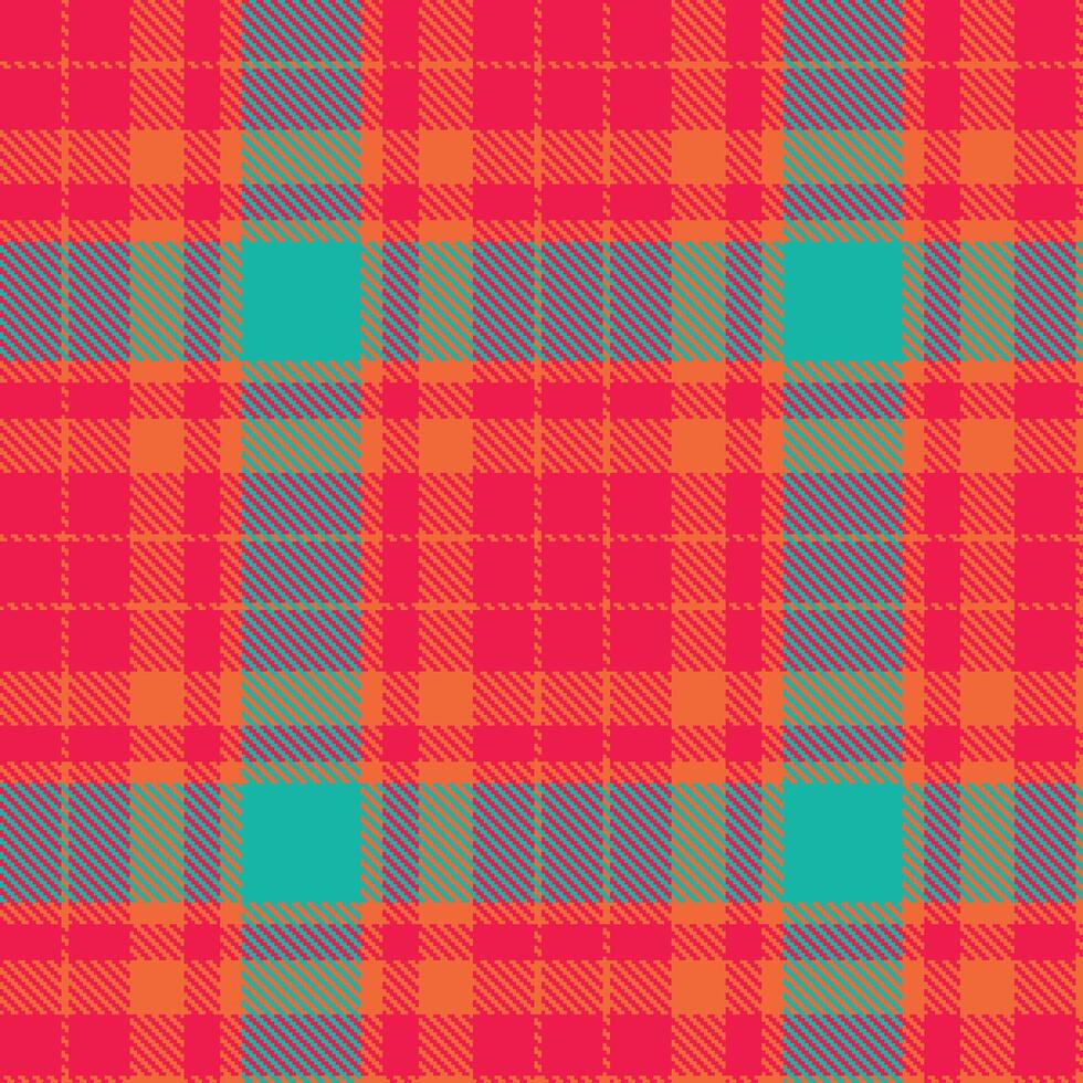 Modern Seamless Tartan in Vivid Deep Orange tones Textile Design vector
