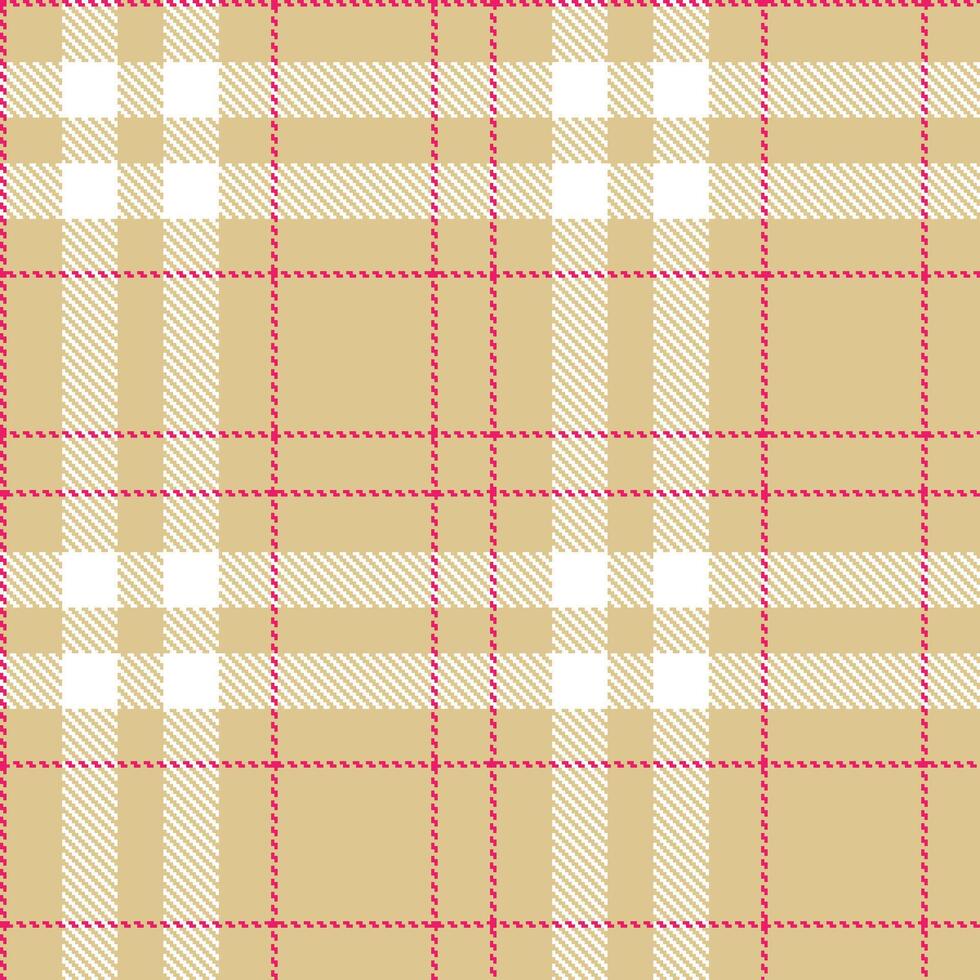 Modern Seamless Tartan in Deep Very Light Brown tones Textile Design vector