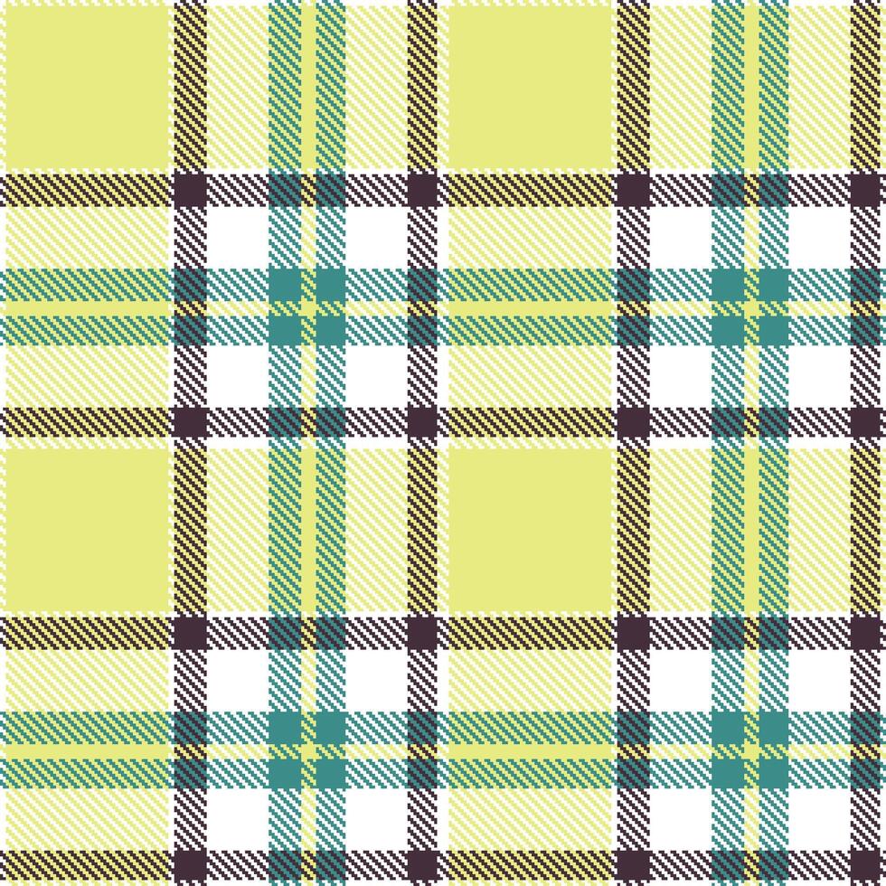 Soft White Seamless Tartan with Pastel Yellowish Tan accents Textile Design vector