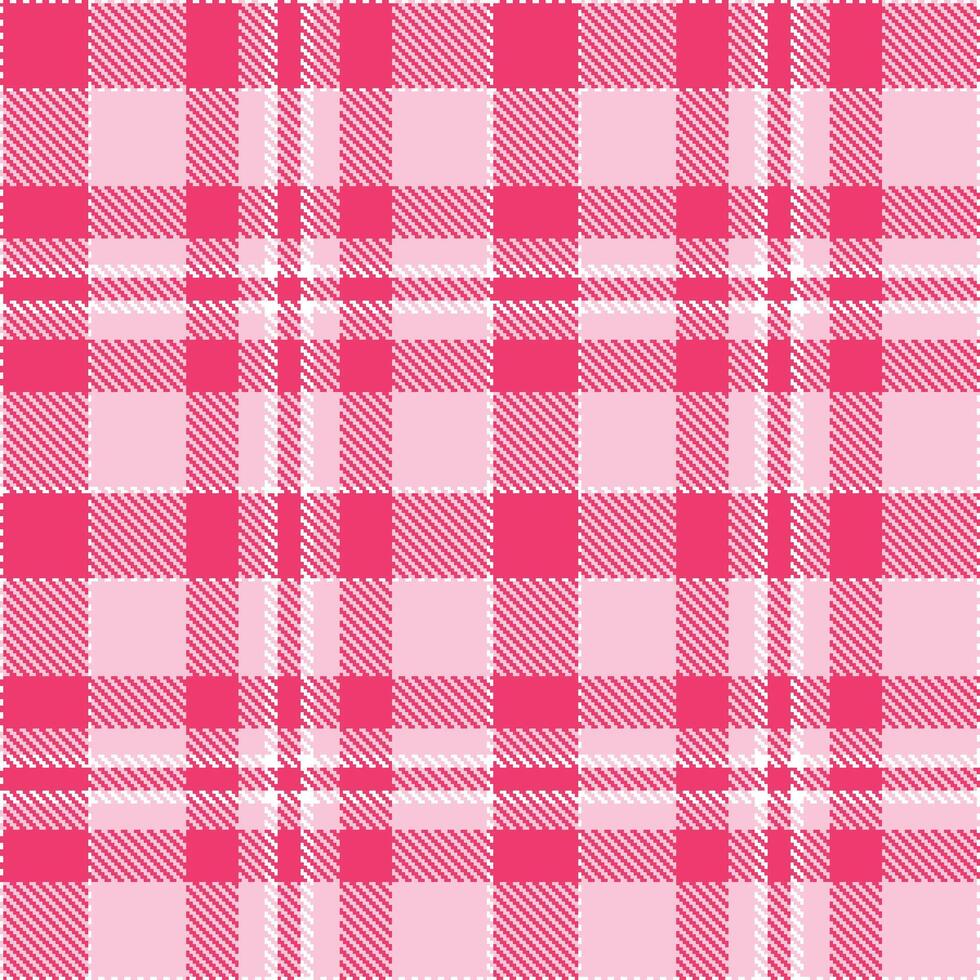 Deep White and Dusty Cerise Seamless Tartan Textile Design vector