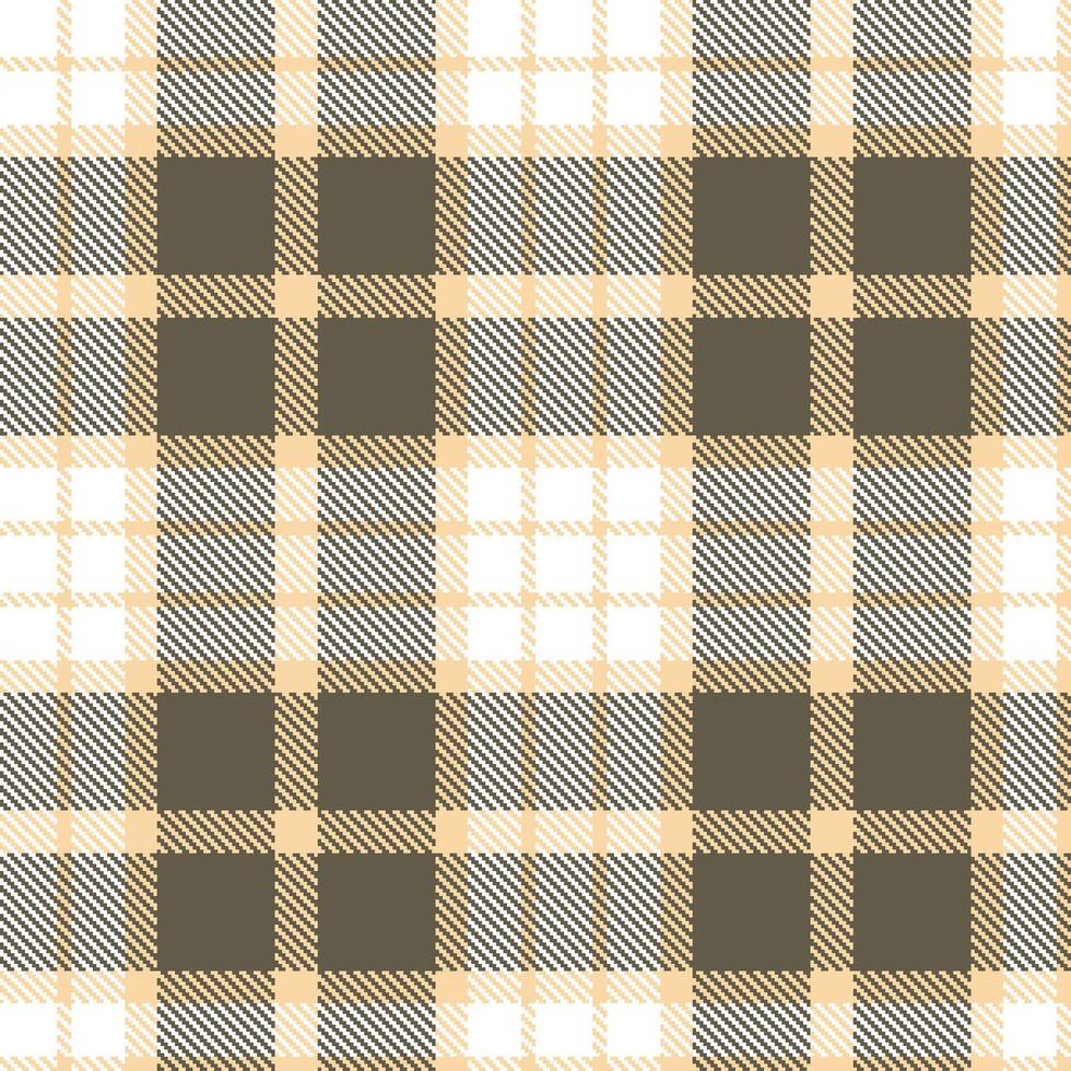 Soft Pale Peach Seamless Tartan with Metallic White accents Textile Design vector