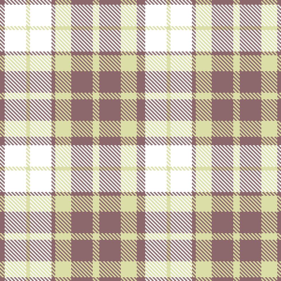 Light Reddish Grey and Soft Beige Seamless Tartan Textile Design vector