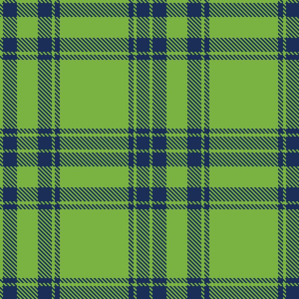 Deep Dark Lime Seamless Tartan with Vivid Marine accents Textile Design vector
