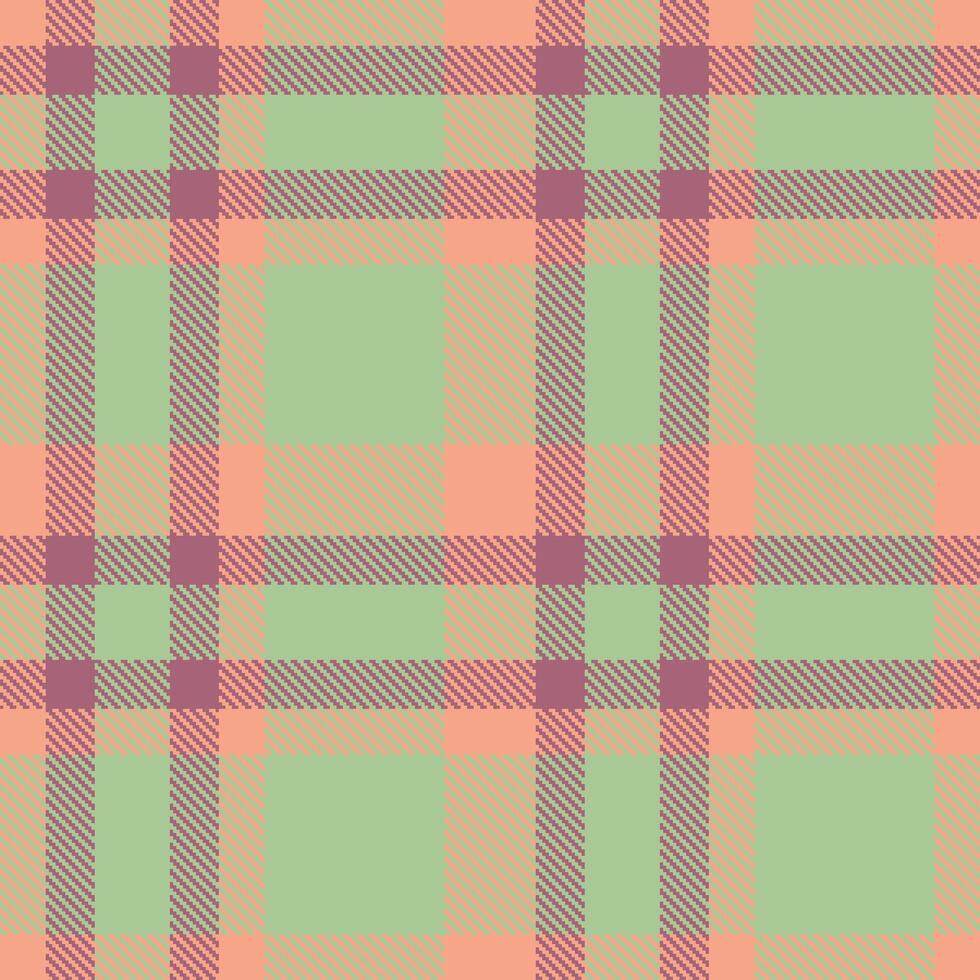 Light Light Salmon Seamless Tartan with Muted Mauve accents Textile Design vector