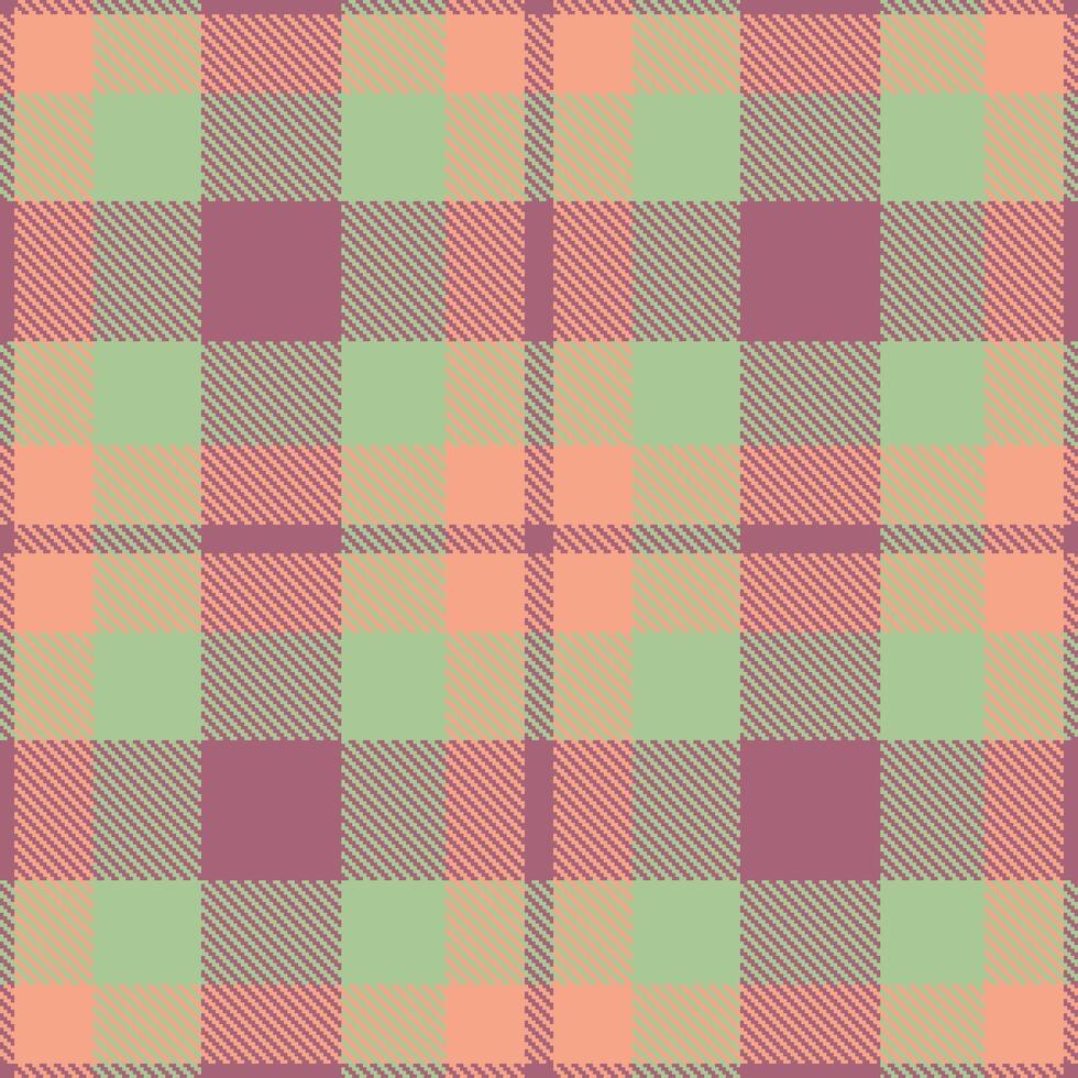 Rich Mauve and Cool Light Salmon Seamless Tartan Textile Design vector