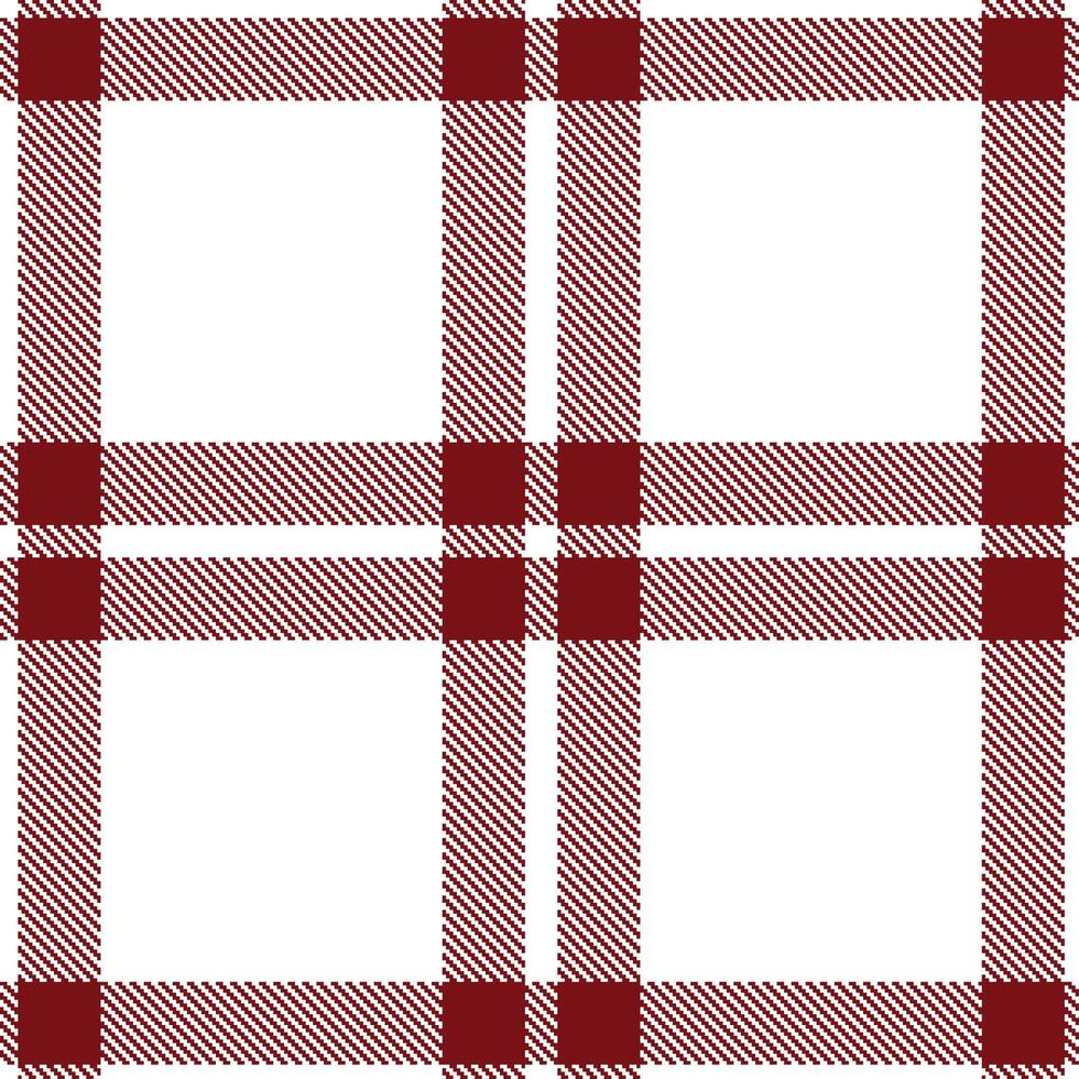 Bright White and Cool Blood Seamless Tartan Textile Design vector
