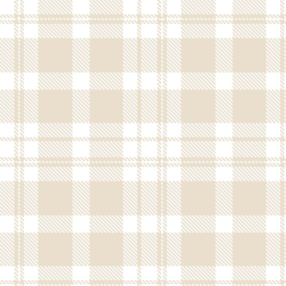 Pale White and Muted Light Grey Seamless Tartan Textile Design vector