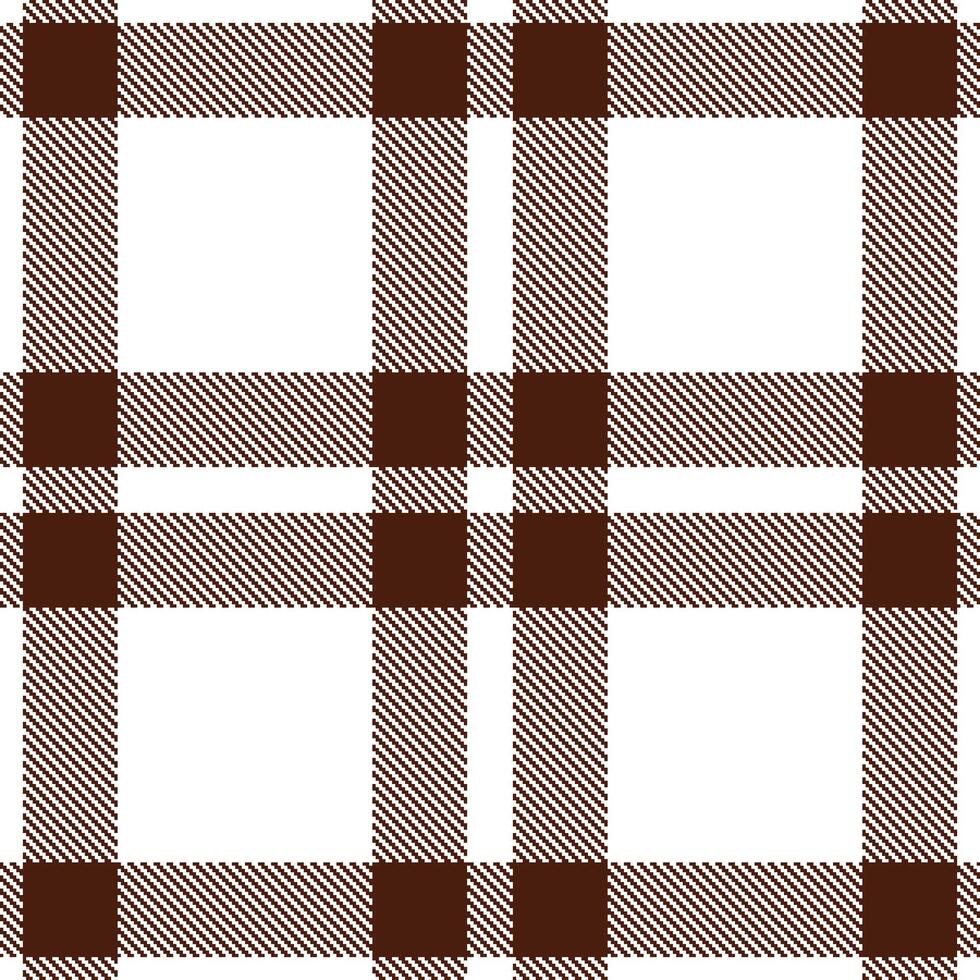 Smoky White and Vivid Chocolate Brown Seamless Tartan Textile Design vector