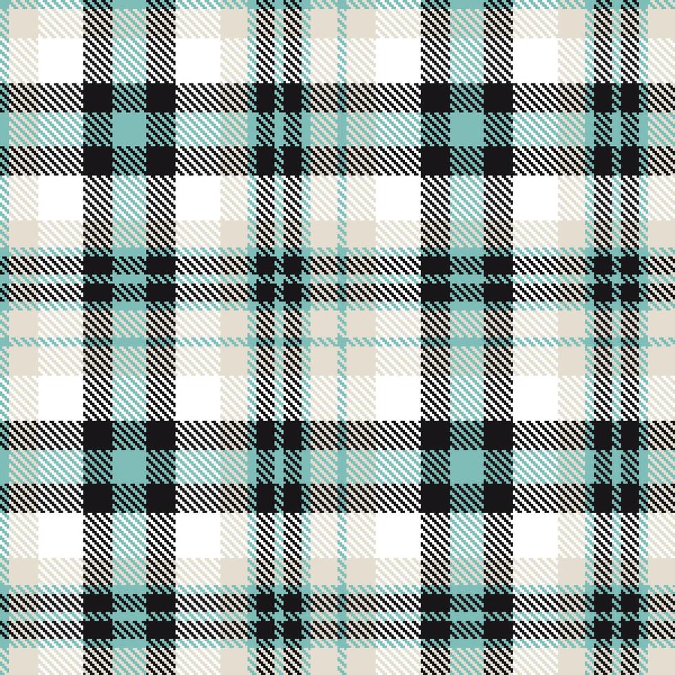 Light Pale Teal and Soft Almost Black Seamless Tartan Textile Design vector