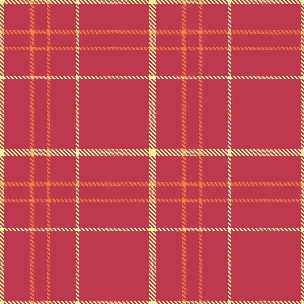 Smoky Rouge Seamless Tartan with Muted Buff accents Textile Design vector